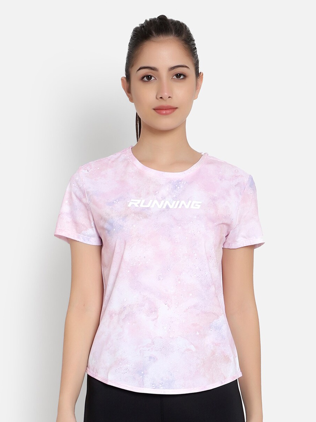 

Anta Women Pink Typography Printed T-shirt