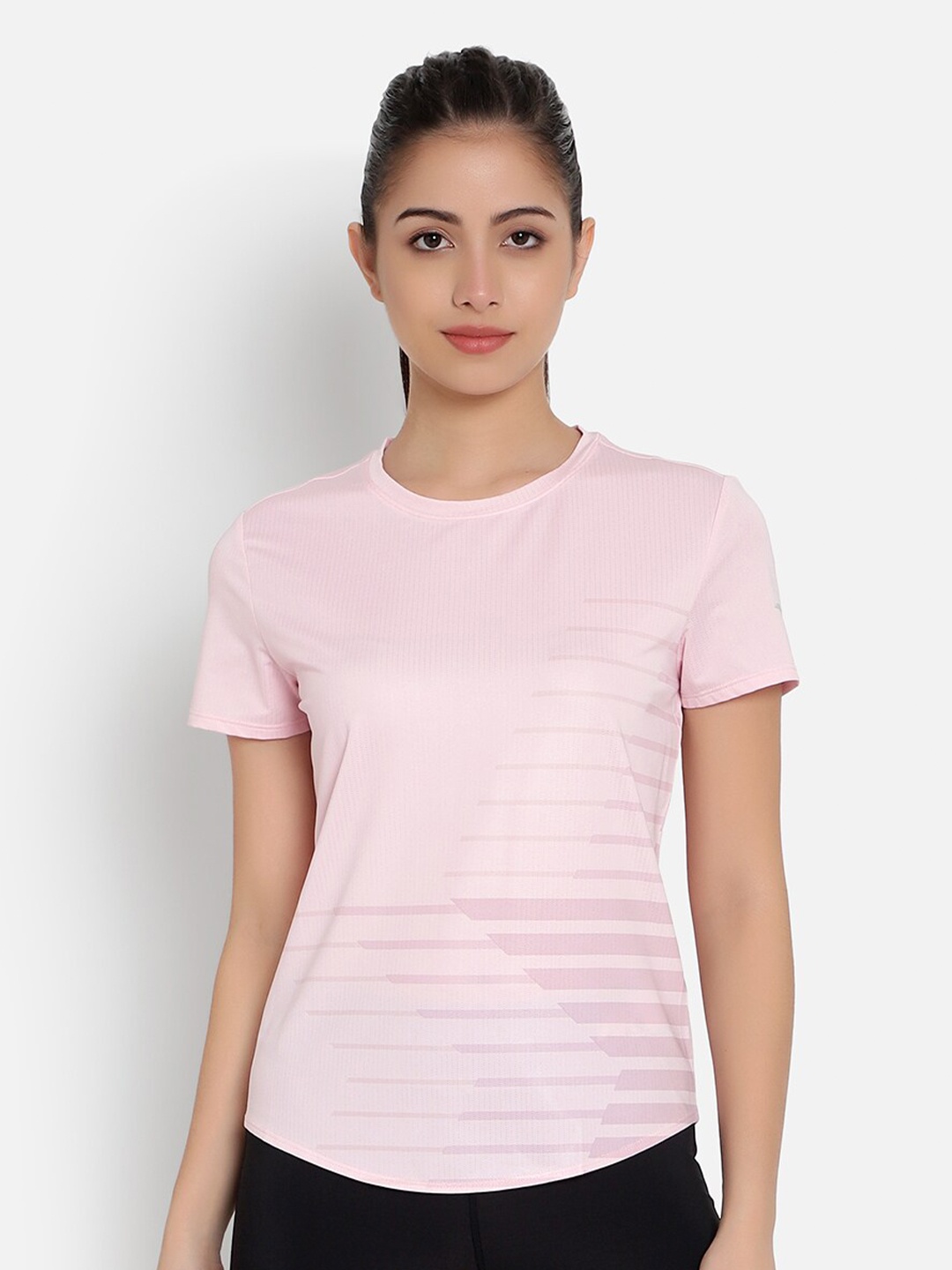 

Anta Women Pink Typography Printed T-shirt