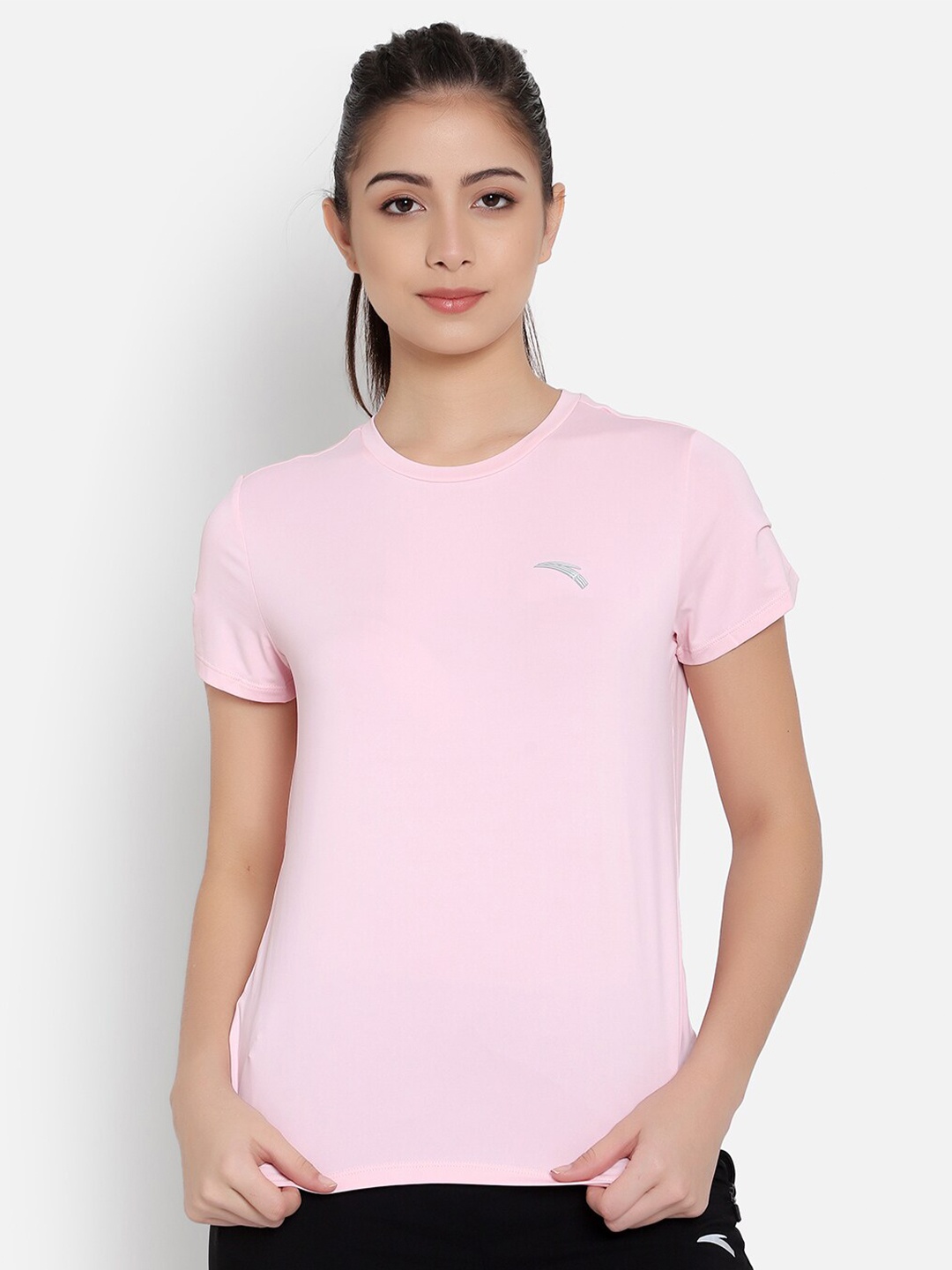 

Anta Women Pink Typography Printed T-shirt