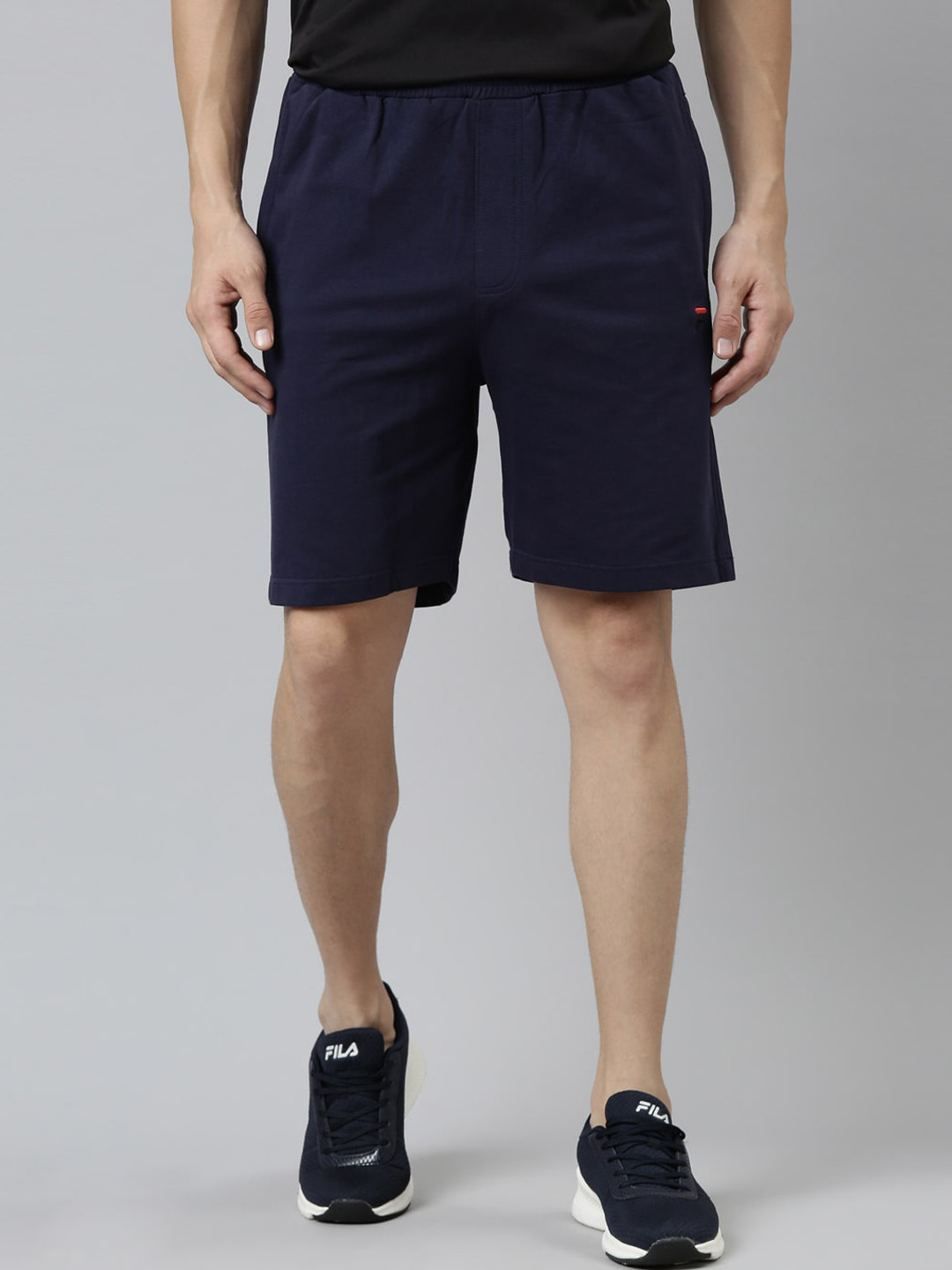 

FILA Men Navy Blue Cotton Sports Shorts