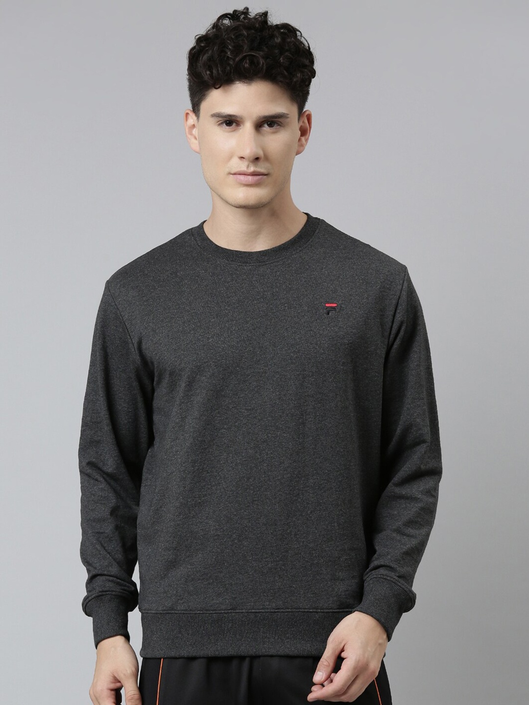 

FILA Round Neck Cotton Sweatshirt, Grey