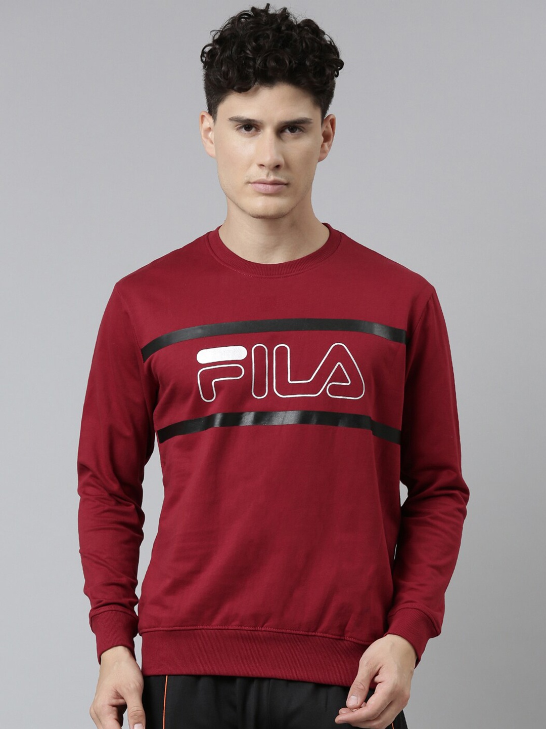 

FILA Men Brown Printed Cotton Gareth Sweatshirt