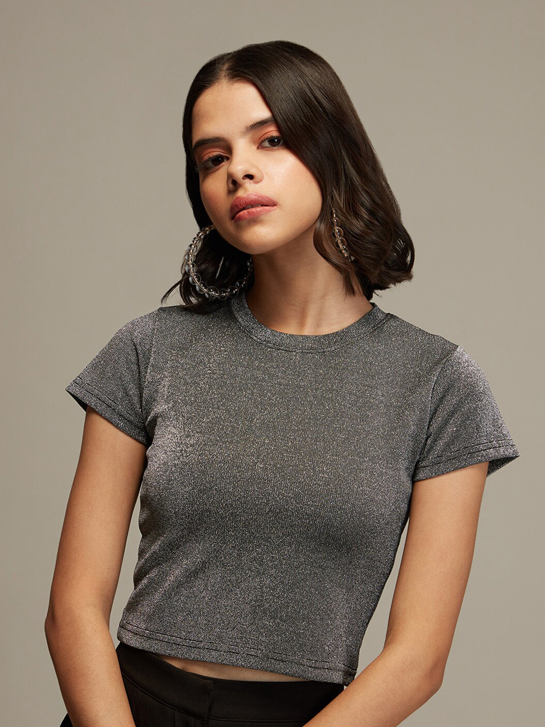 

20Dresses Round Neck Slim Fit T-shirt, Black