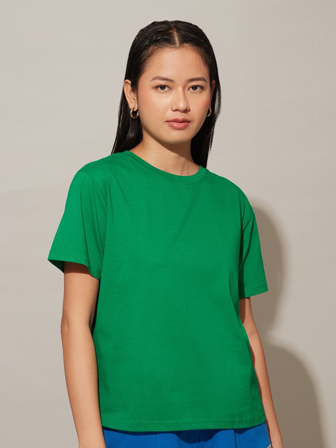 

20Dresses Round Neck Cotton T-shirt, Green