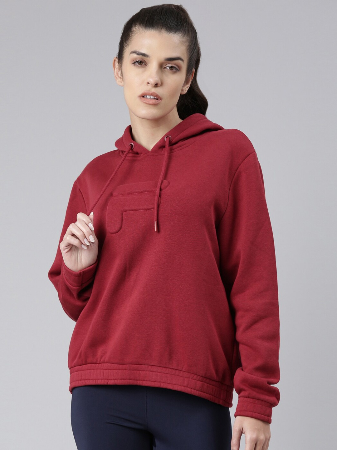 

FILA Hooded Cotton Sweatshirt, Maroon