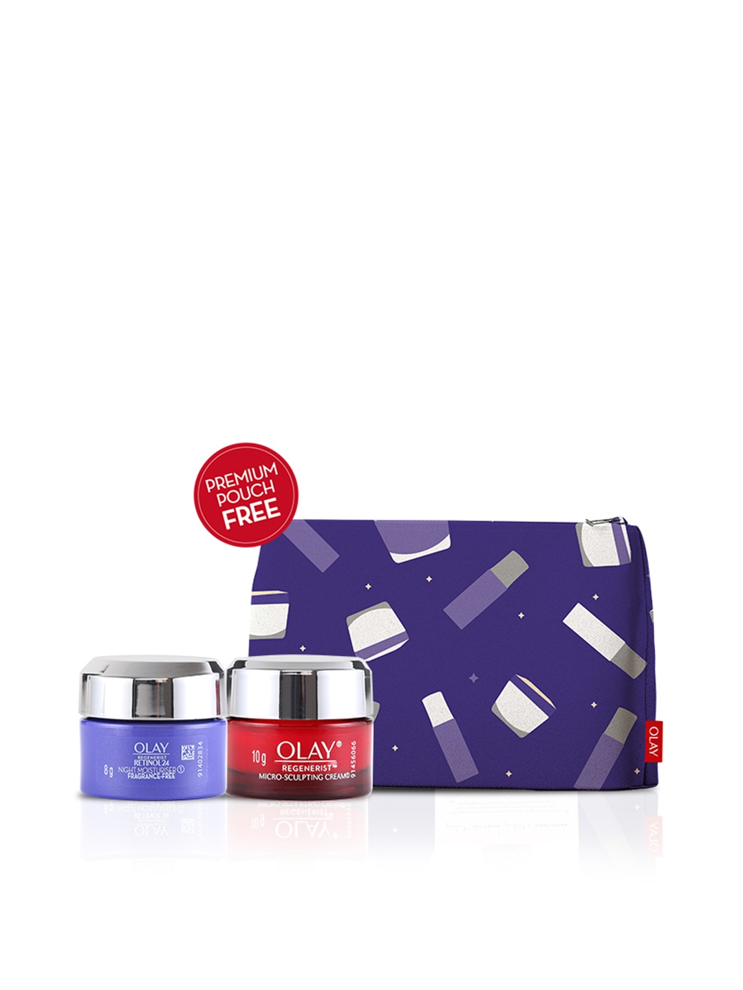 

Olay Retinol & Niacinamide Day & Night Moisturiser Combo with Free Cosmetic Pouch, Red