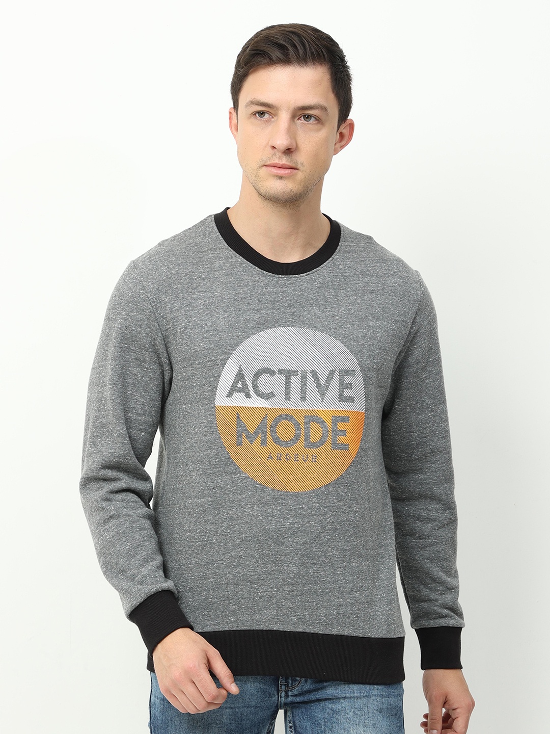 

ARDEUR Men Charcoal Printed Sweatshirt