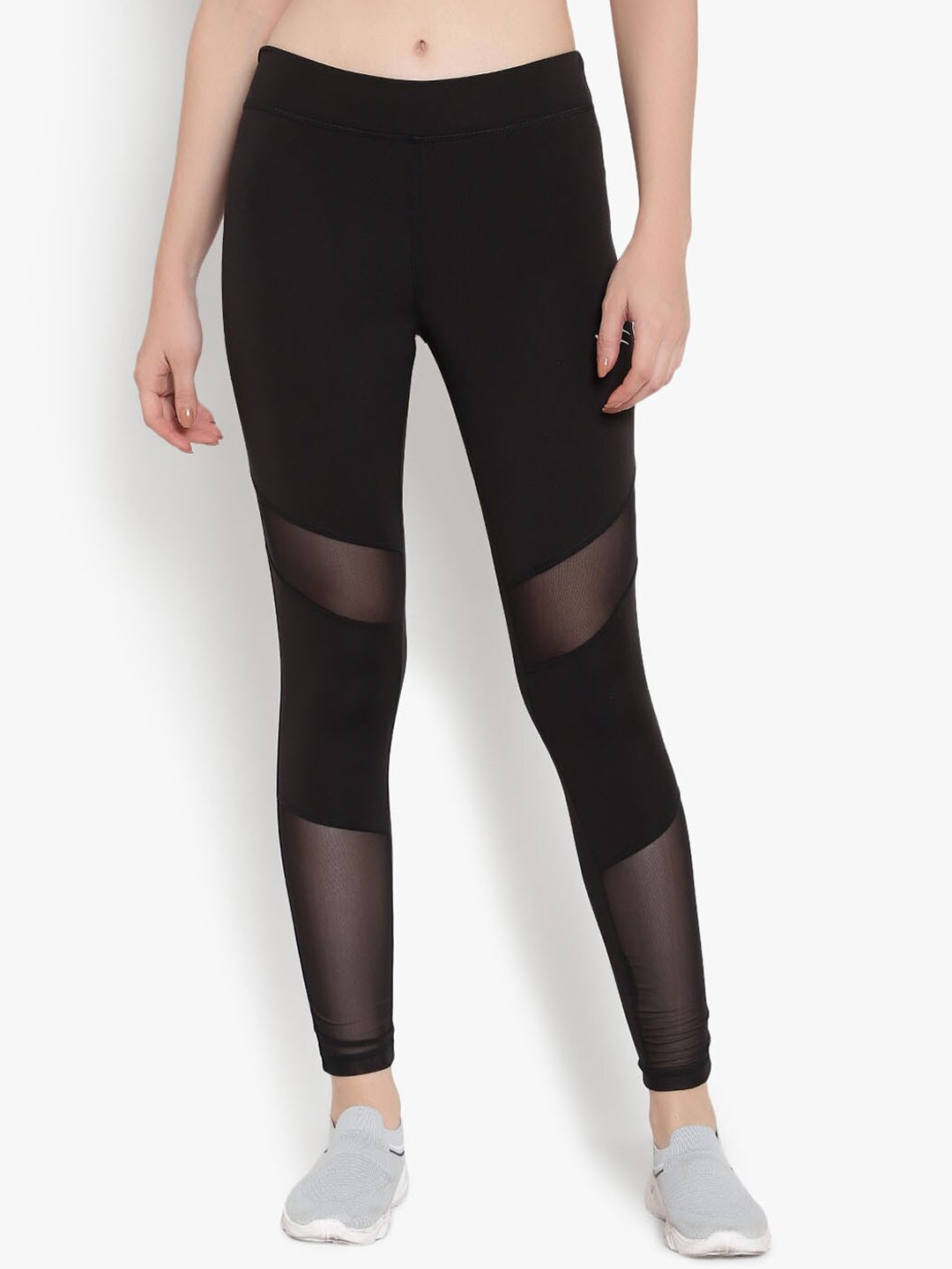 

YOU FOREVER Women Black Patterned Skinny Fit Polyester Tights
