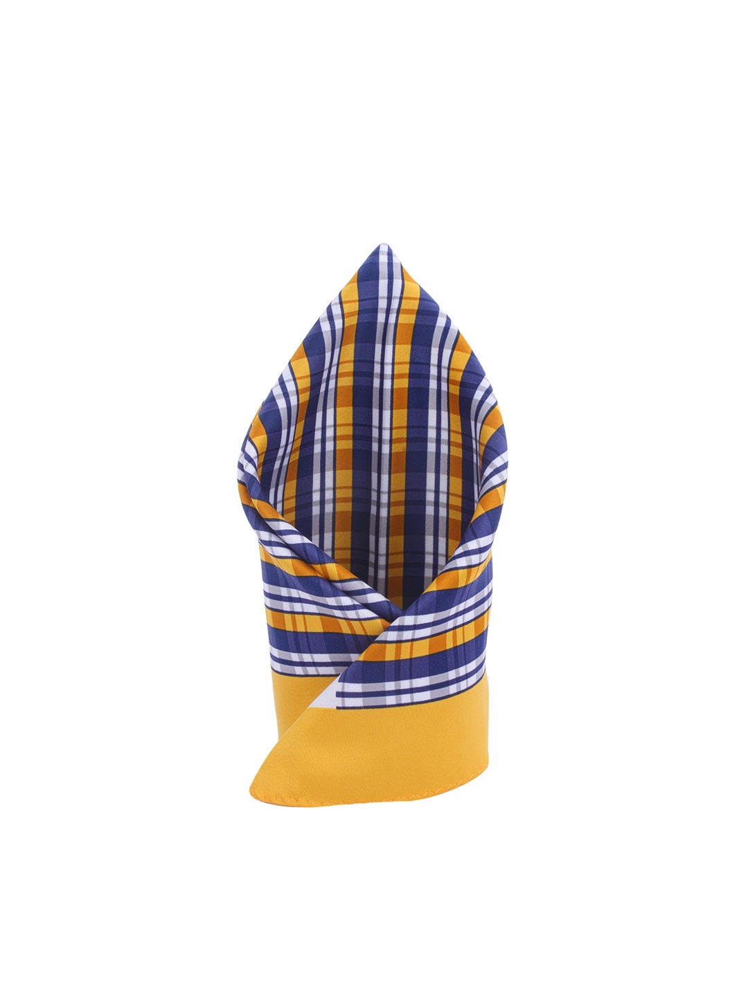 

Alvaro Castagnino Men Yellow & Blue Checked Pocket Square