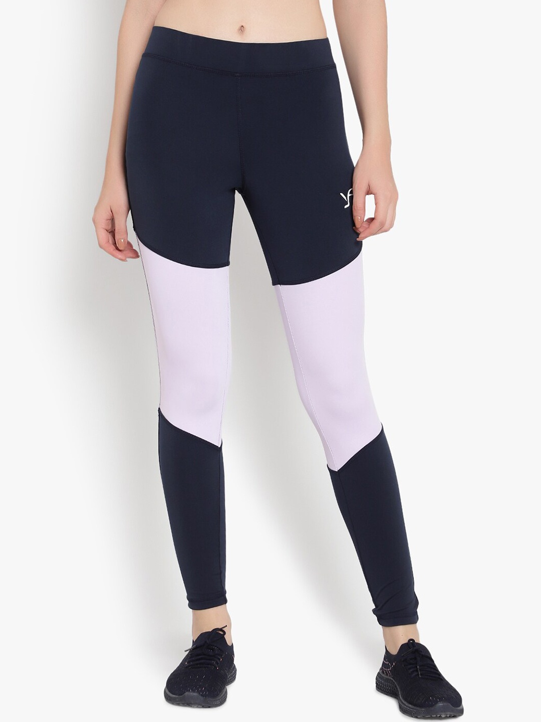 

YOU FOREVER Women Navy Blue & White Solid Tights