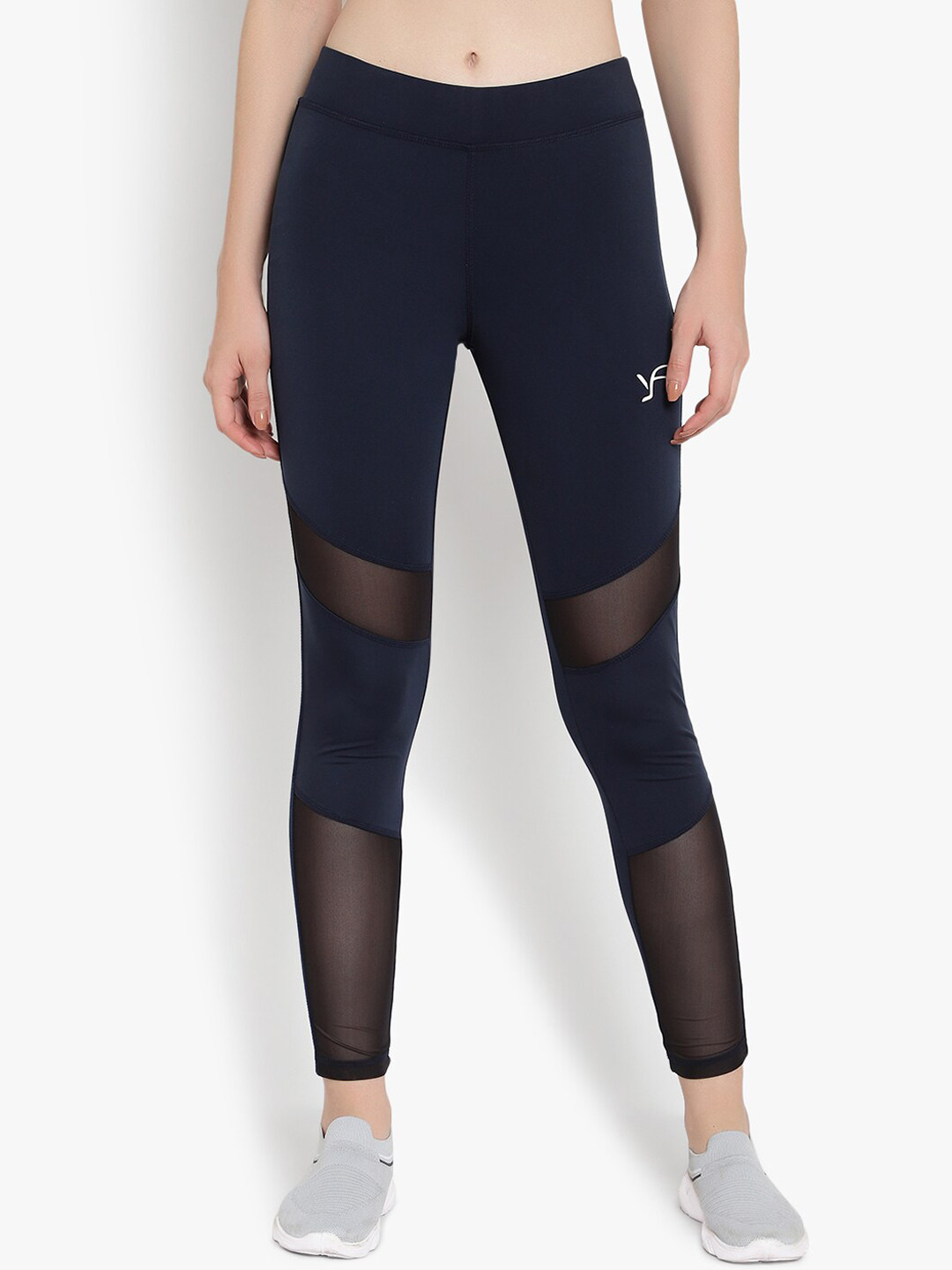 

YOU FOREVER Women Navy Blue Solid Rapid Dry Tights