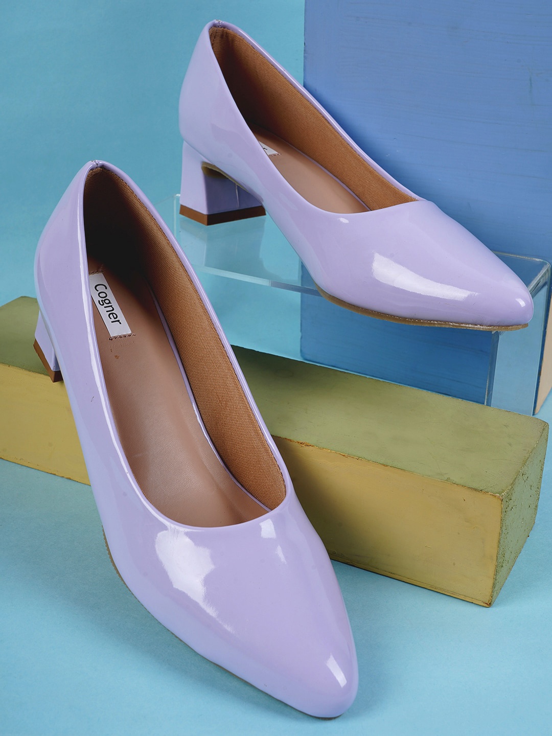 

Cogner Purple Block Pump Heels