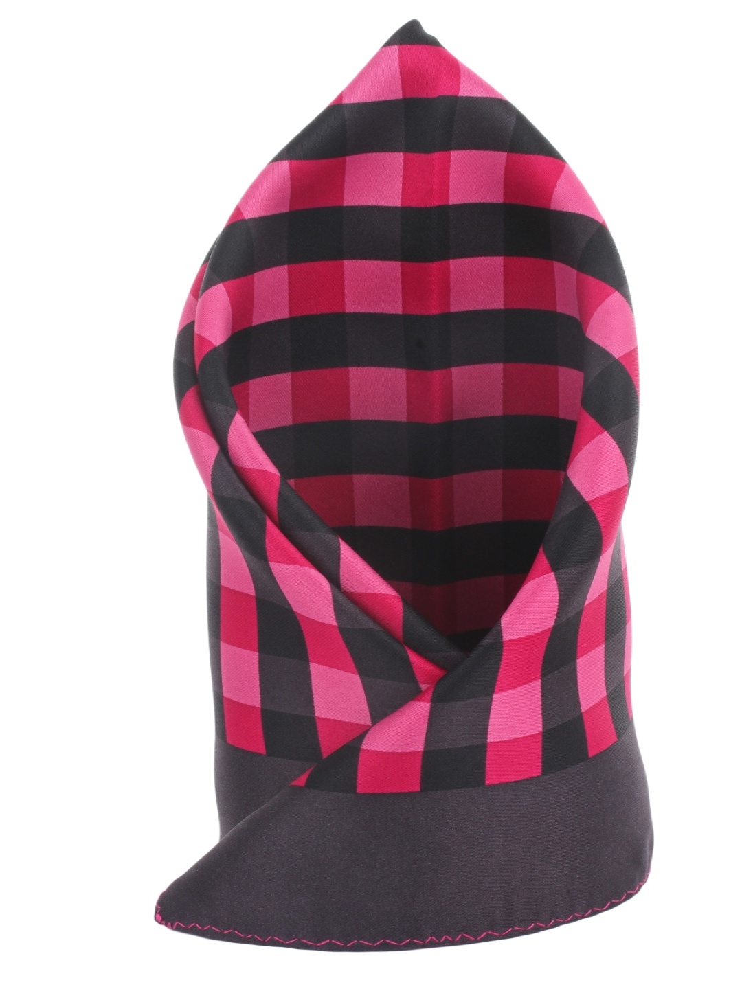 

Alvaro Castagnino Pink & Black Checked Pocket Square