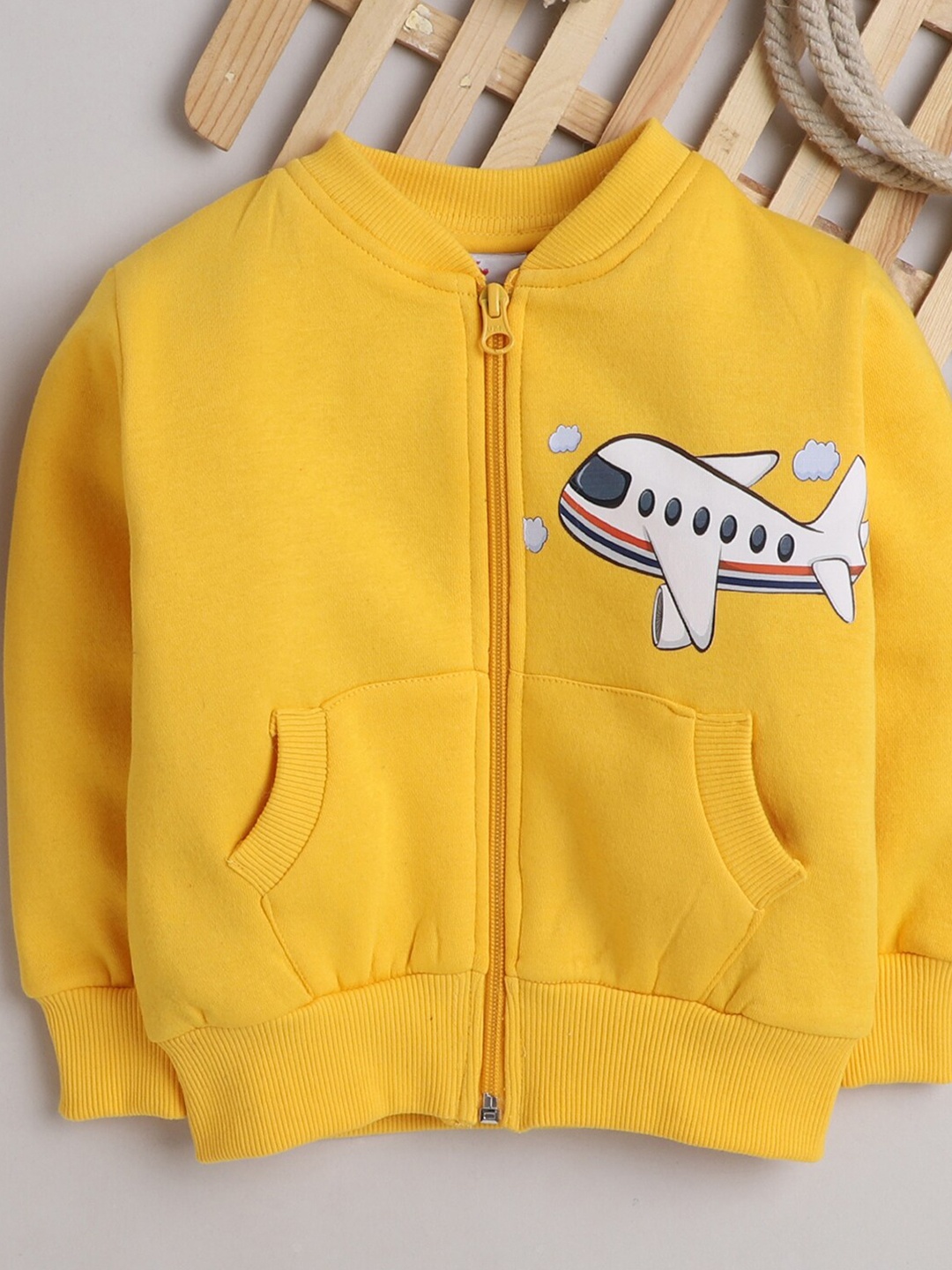 

Knitting Doodles Unisex Kids Yellow Graphic Printed Fleece Sweatshirt