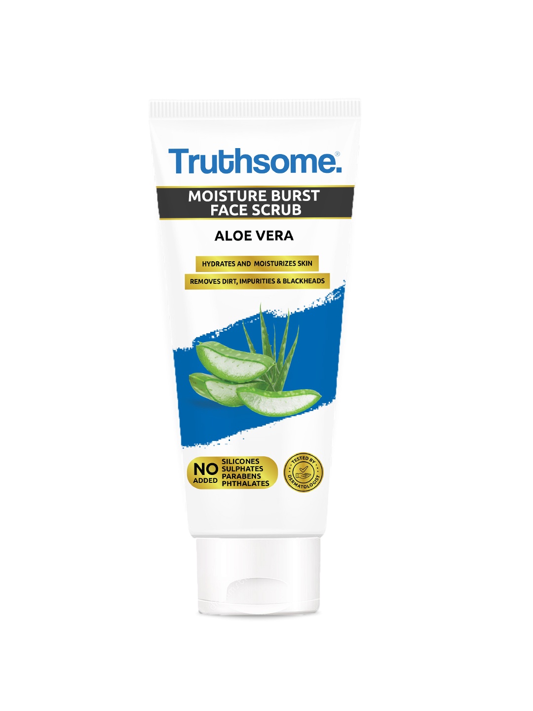 

Truthsome. Moisture Burst Face Scrub with Aloe Vera for Dry & Sensitive Skin - 100 ml, White