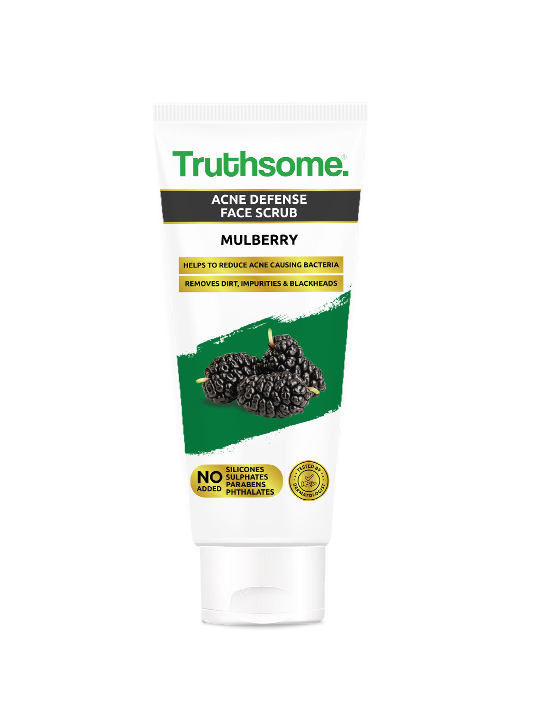 

Truthsome. Acne Defense Face Scrub with Mulberry for Acne Prone Skin - 100 ml, White