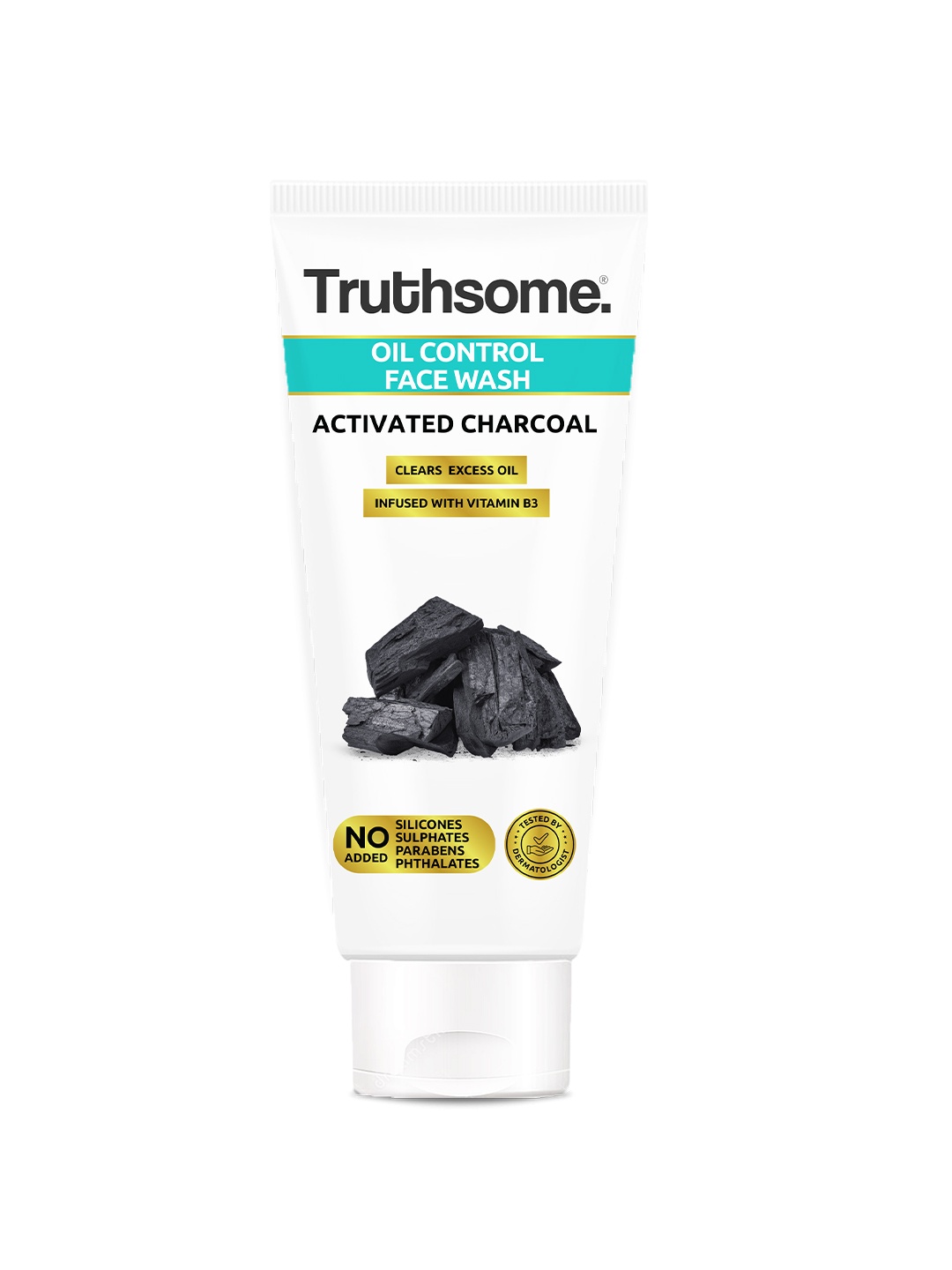 

Truthsome. Oil Control Face Wash with Activated Charcoal & Vitamin B3 - 100 ml, White