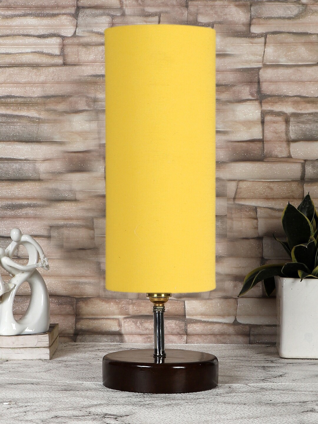 

Devansh Yellow & Brown Solid Table Lamp With Shade