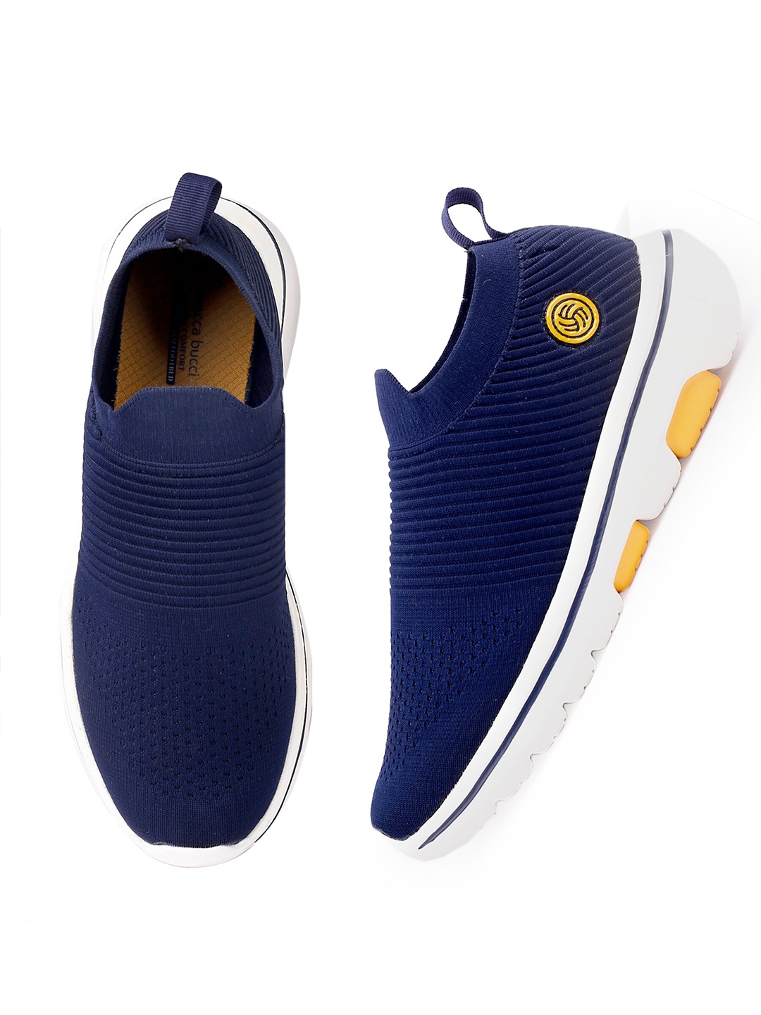 

bacca bucci Men Blue Mesh Walking Non-Marking Shoes
