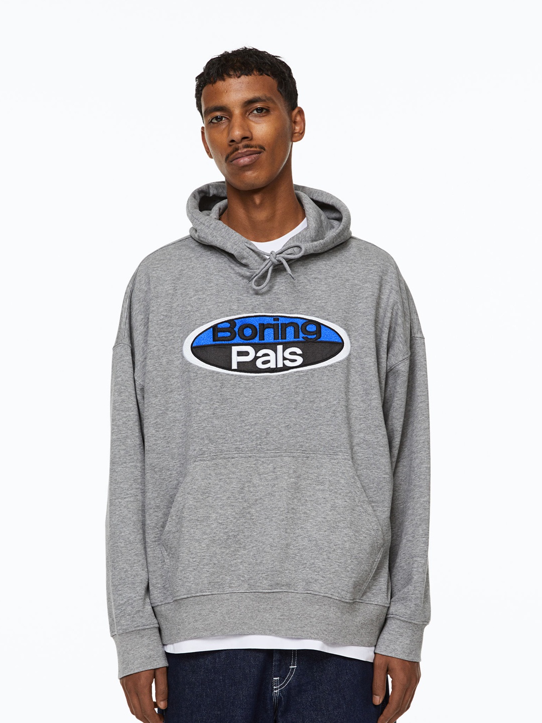 

H&M Men Grey Oversized Fit Hoodie