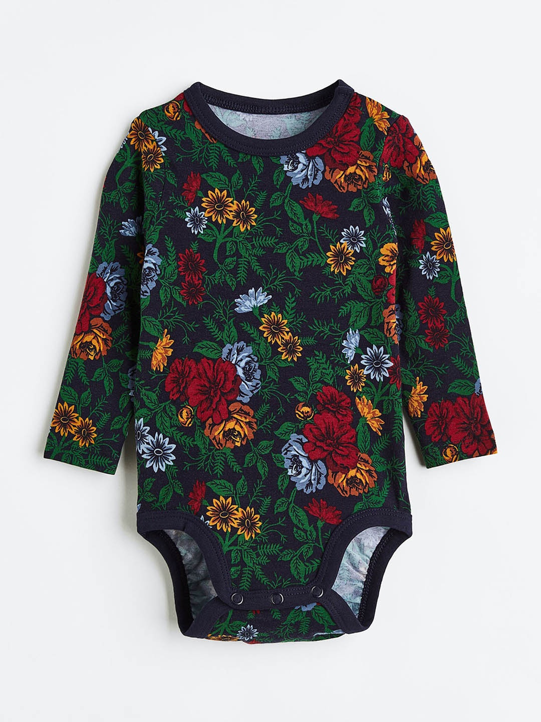 

H&M Infant Girls Blue Long-Sleeved Bodysuit