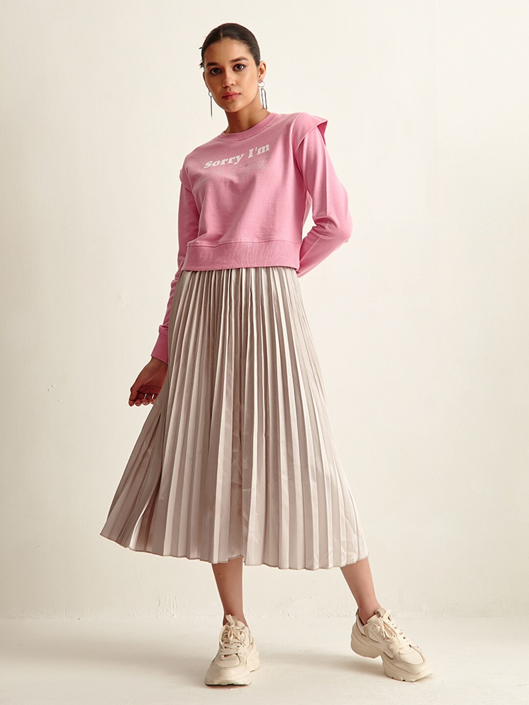

COVER STORY Women Pink Cotton Sweatshirt