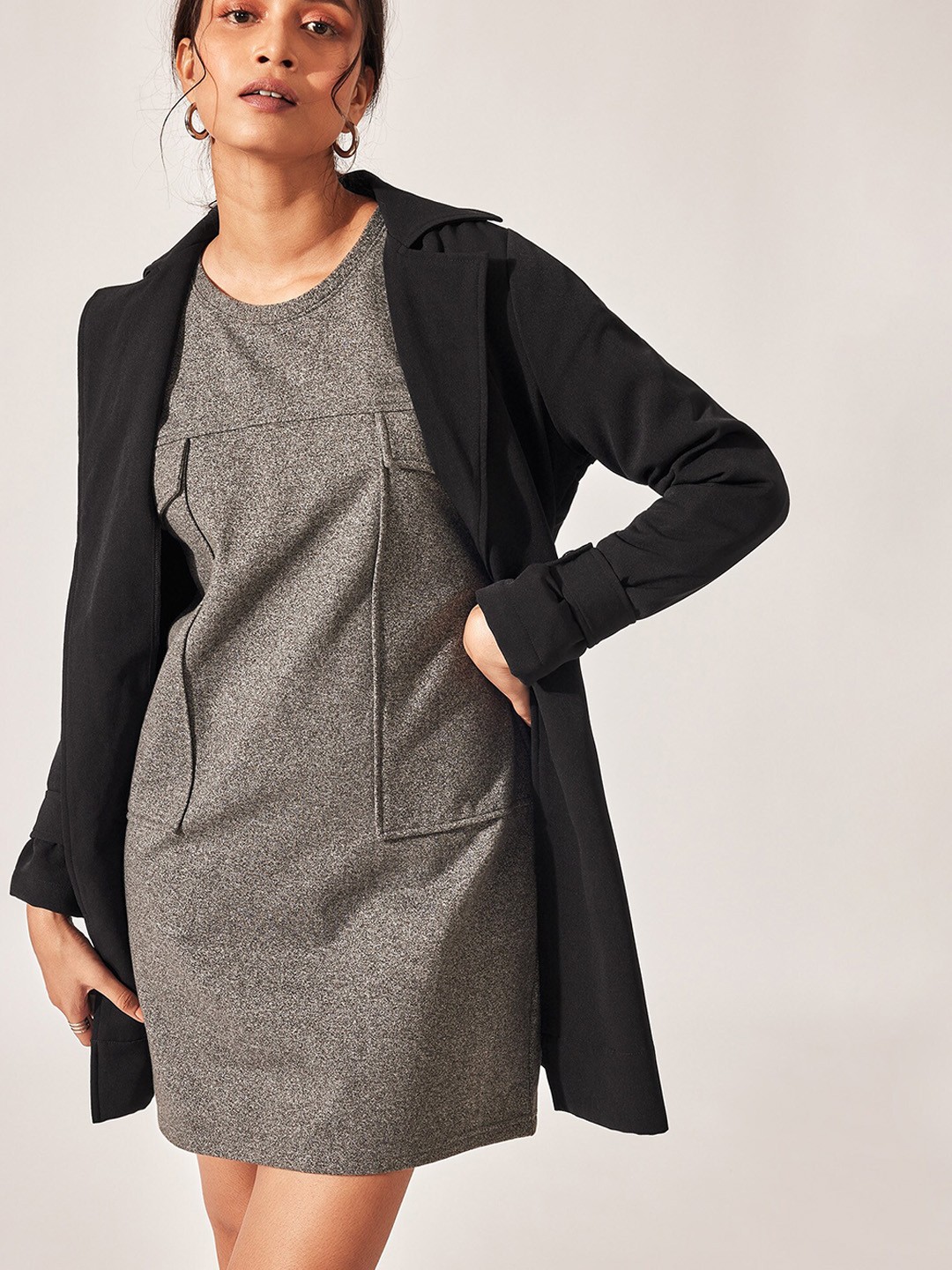 

The Label Life Women Black Antimicrobial Longline Tailored Jacket