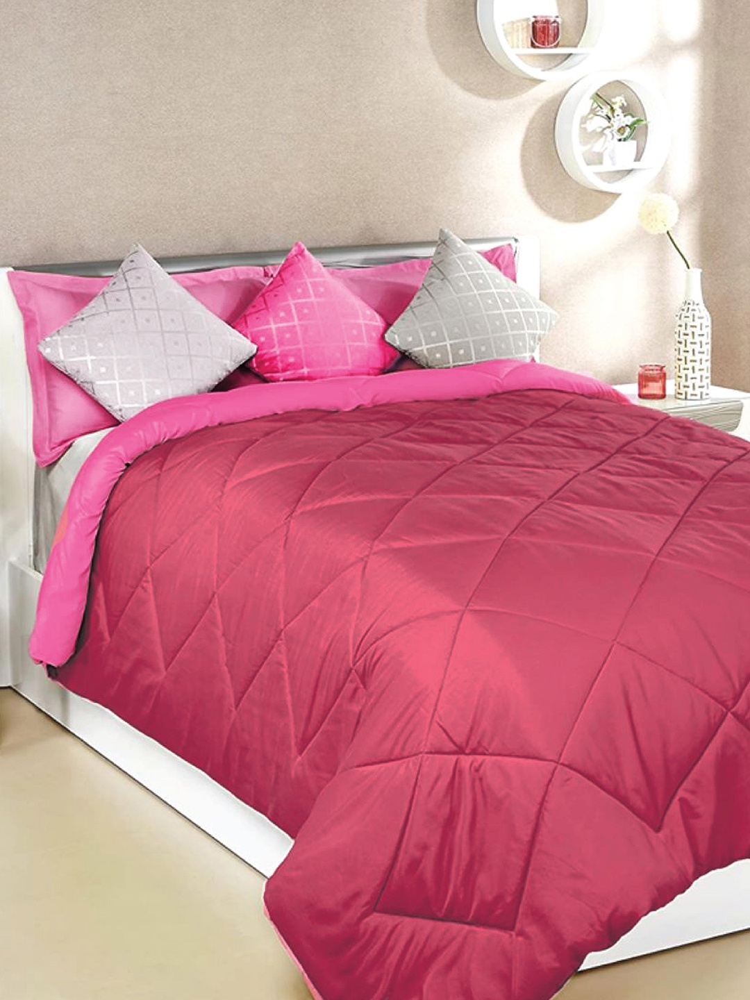 

Sleeping Owls- because your sleep matters Pink Heavy Winter 400 GSM Single Bed Comforter