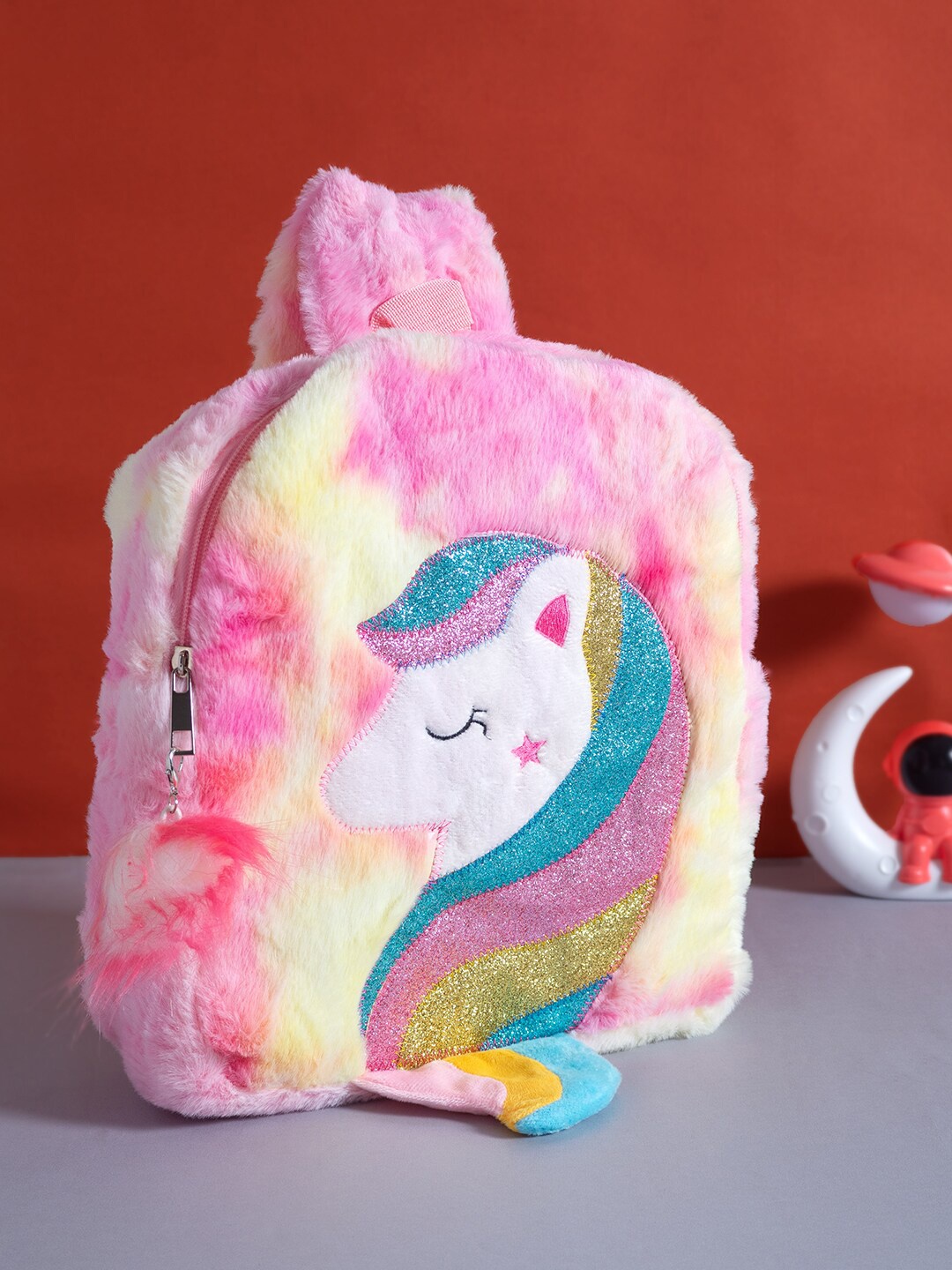 

Golden Peacock Girls Pink Graphic Backpack