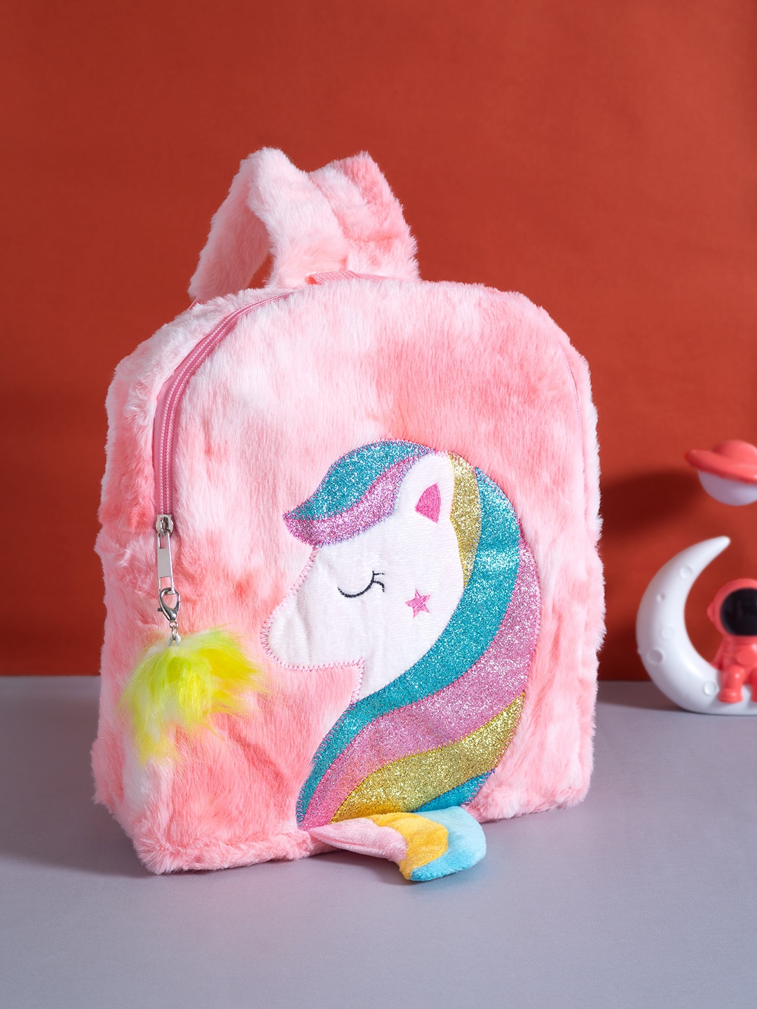 

Golden Peacock Girls Pink Graphic Backpack