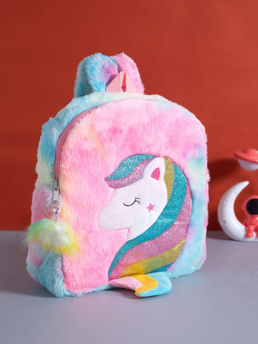 

Golden Peacock Girls Pink Graphic Unicorn Backpack