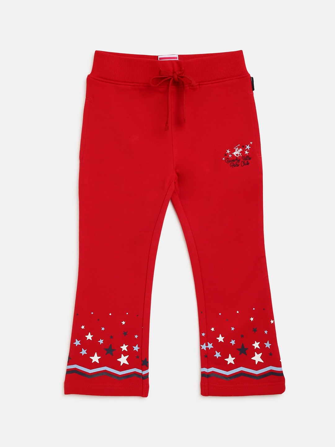 

Beverly Hills Polo Club Girls Red Printed Cotton Track Pants