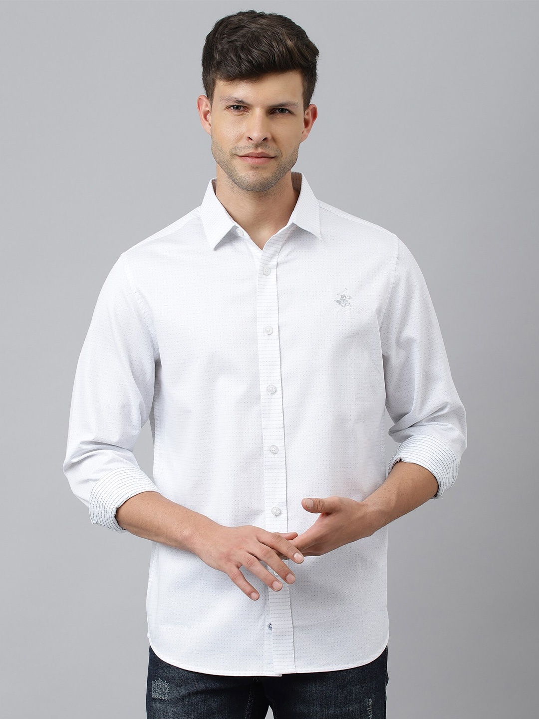 

Beverly Hills Polo Club Men Printed Casual Shirt, White