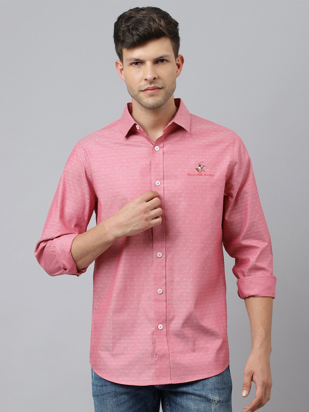 

Beverly Hills Polo Club Men Printed Cotton Casual Shirt, Red