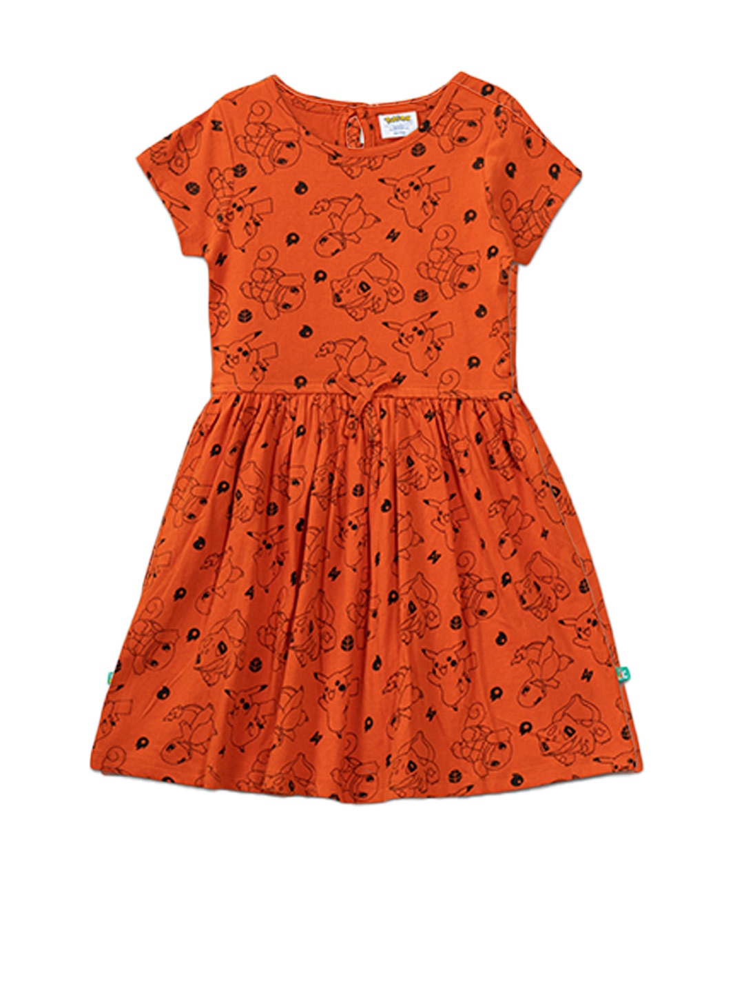 

JusCubs Kids girls Orange printed Cotton Dress