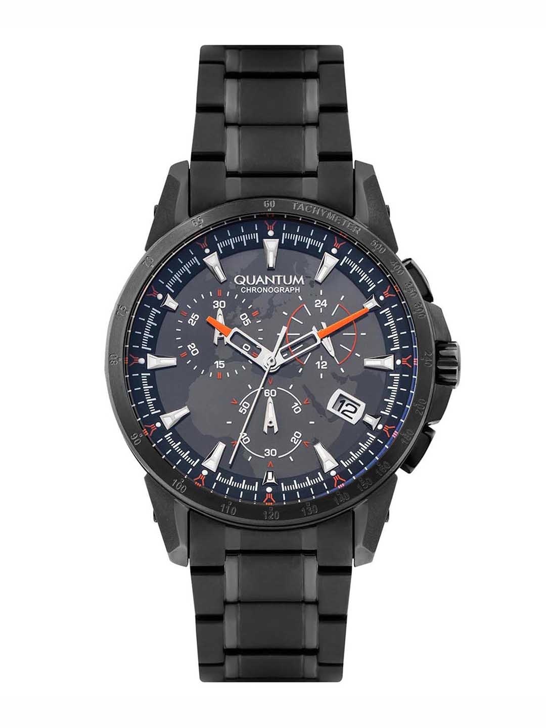 

Quantum Men Black Brass Dial & Black Stainless Steel Analogue Chronograph Watch - TTG859
