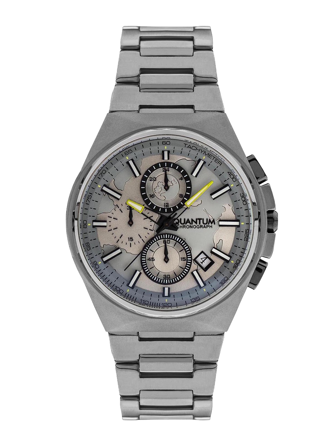 

Quantum Men Silver-Toned Brass Printed Dial & Stainless Steel Analogue Watch- TTG899