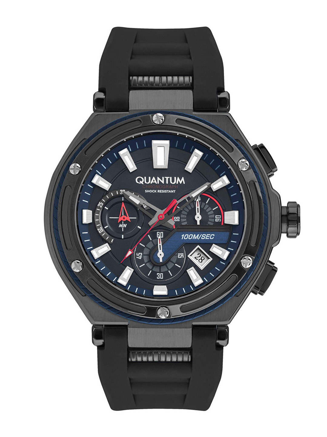 

Quantum Men Black Brass Dial & Black Bracelet Chronograph Watch- HNG1010