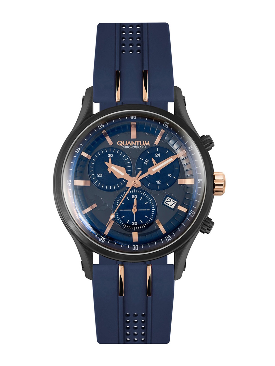 

Quantum Men Blue Brass Dial & Blue Straps Analogue Chronograph Watch- PWG773