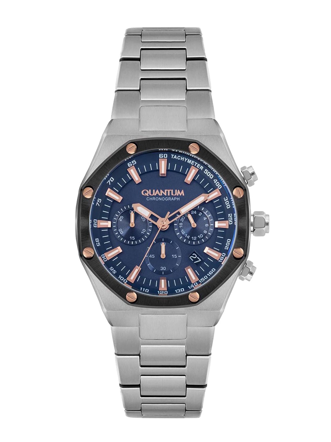 

Quantum Men Blue Dial & Silver Toned Stainless Steel Straps Analogue Watch HNG810.390