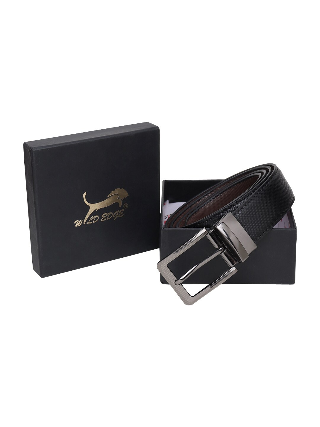 

WILD EDGE Men Black PU Belt
