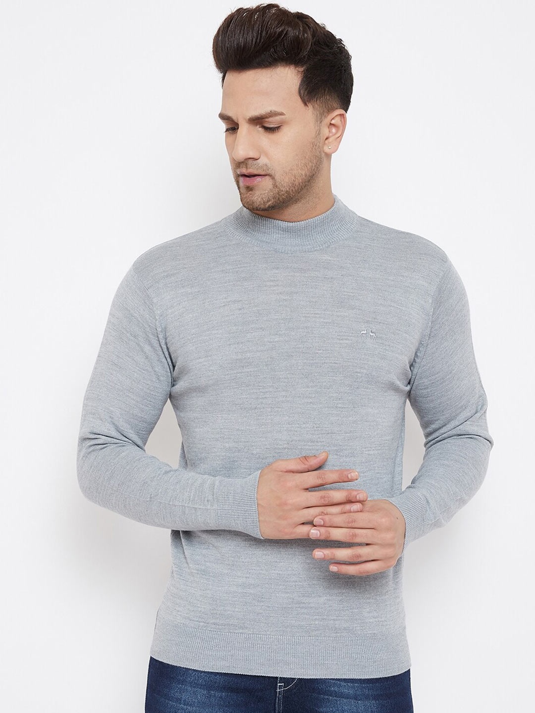 

98 Degree North Men Grey Pullover