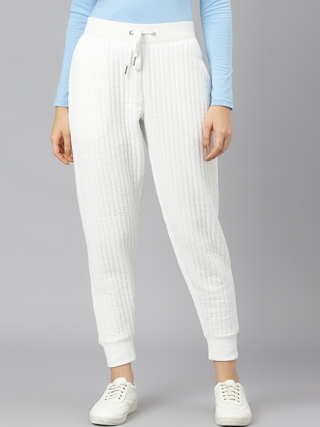 

Beverly Hills Polo Club Women Off White Self Design Regular Fit Joggers