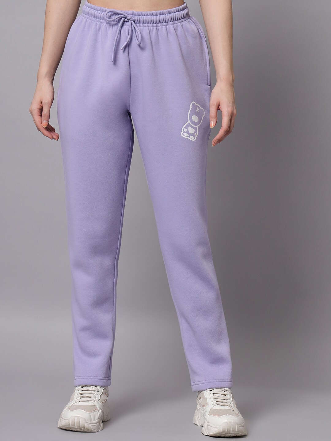 

GRIFFEL Women Mauve Solid Cotton Track Pants