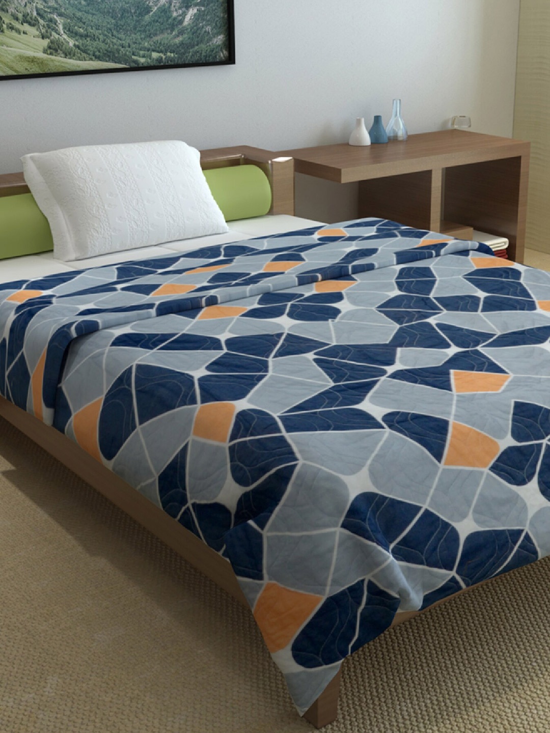 

Divine Casa Blue & White Mild Winter 120 GSM Cotton Single Bed Comforter