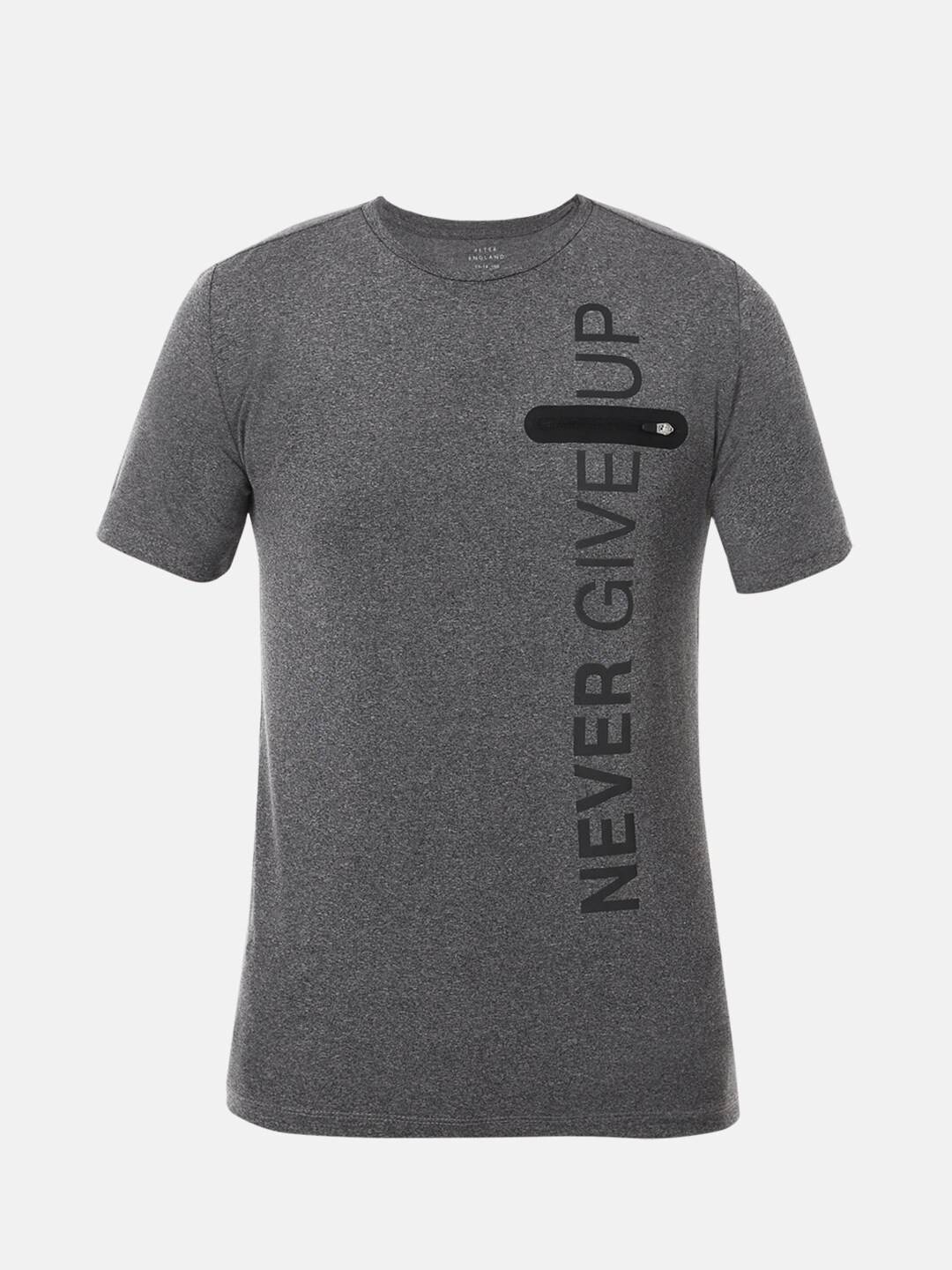

Peter England Boys Grey Typography Printed T-shirt