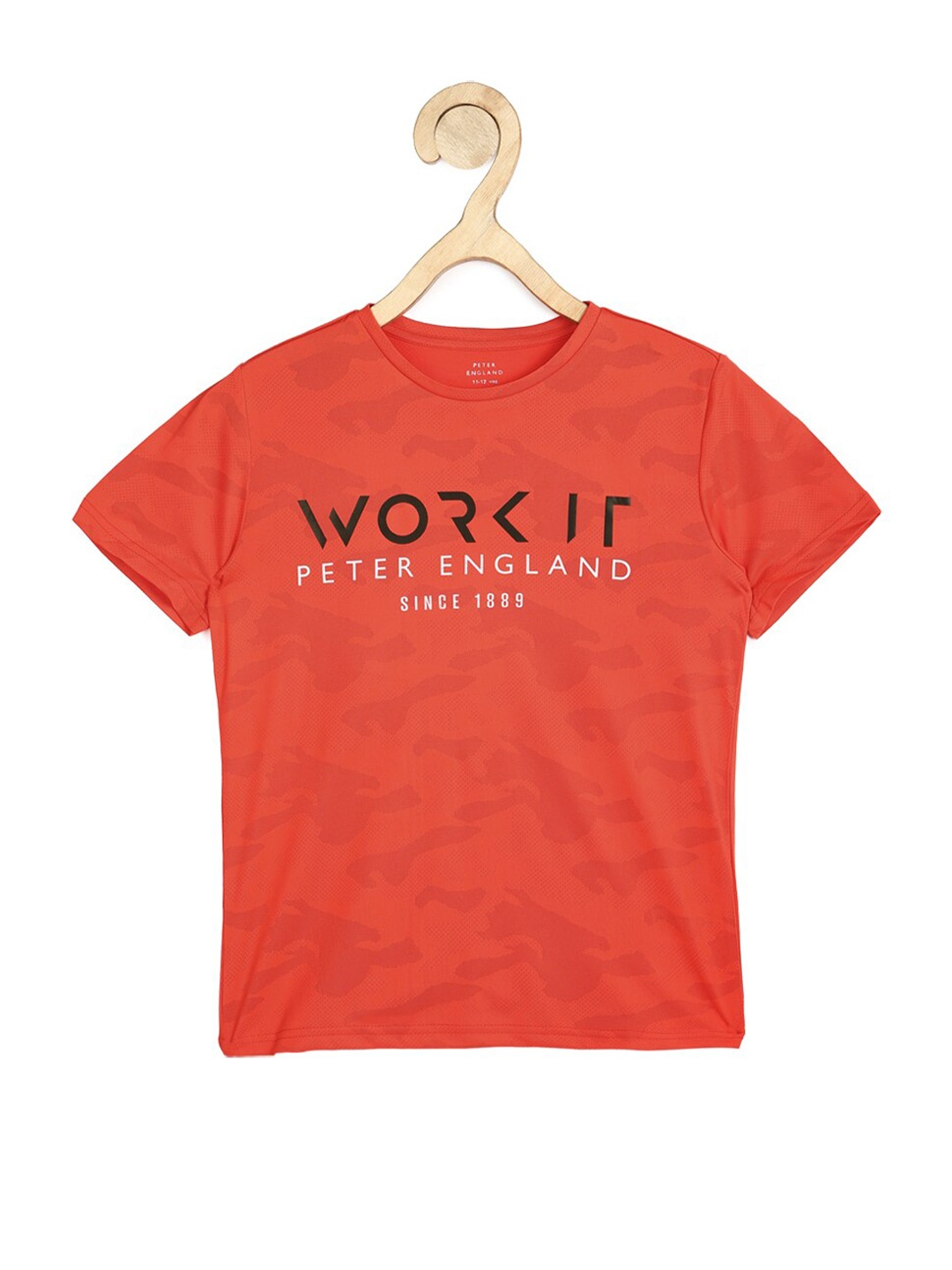 

Peter England Boys Red Printed T-shirt