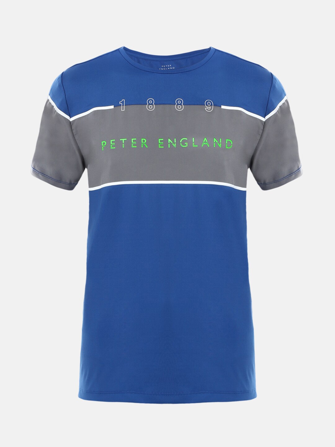 

Peter England Boys Blue Typography Printed Applique T-shirt