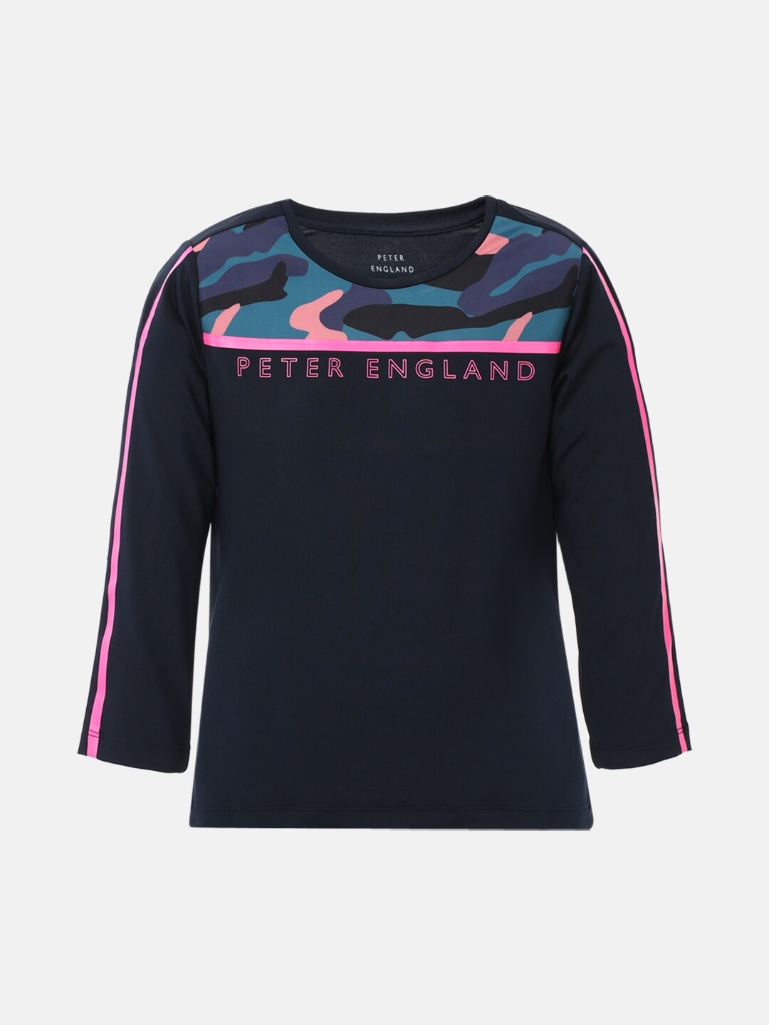 

Peter England Boys Navy Blue Printed T-shirt