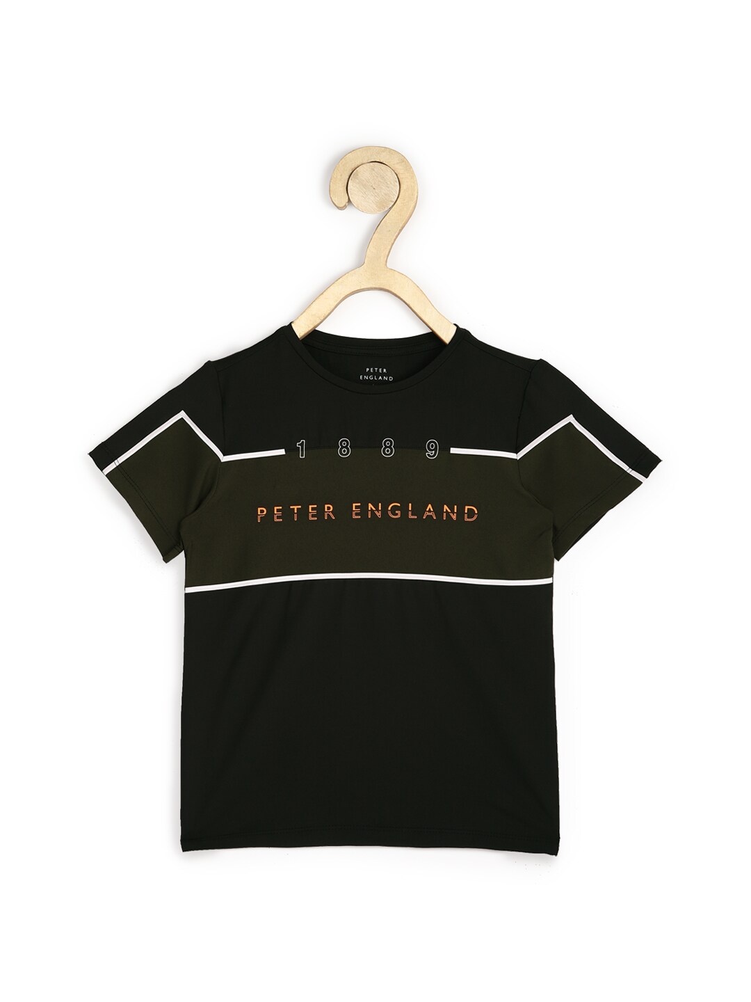 

Peter England Boys Black Typography Printed T-shirt